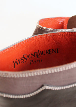 Vintage 1970s Yves Saint Laurent MOD Lace Up Boots