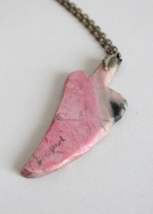 Vintage 1970s agate arrowhead necklace