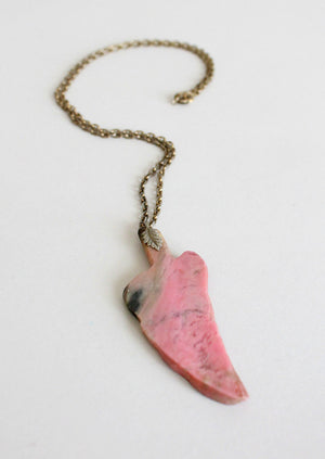 1970s stone boho statement necklace