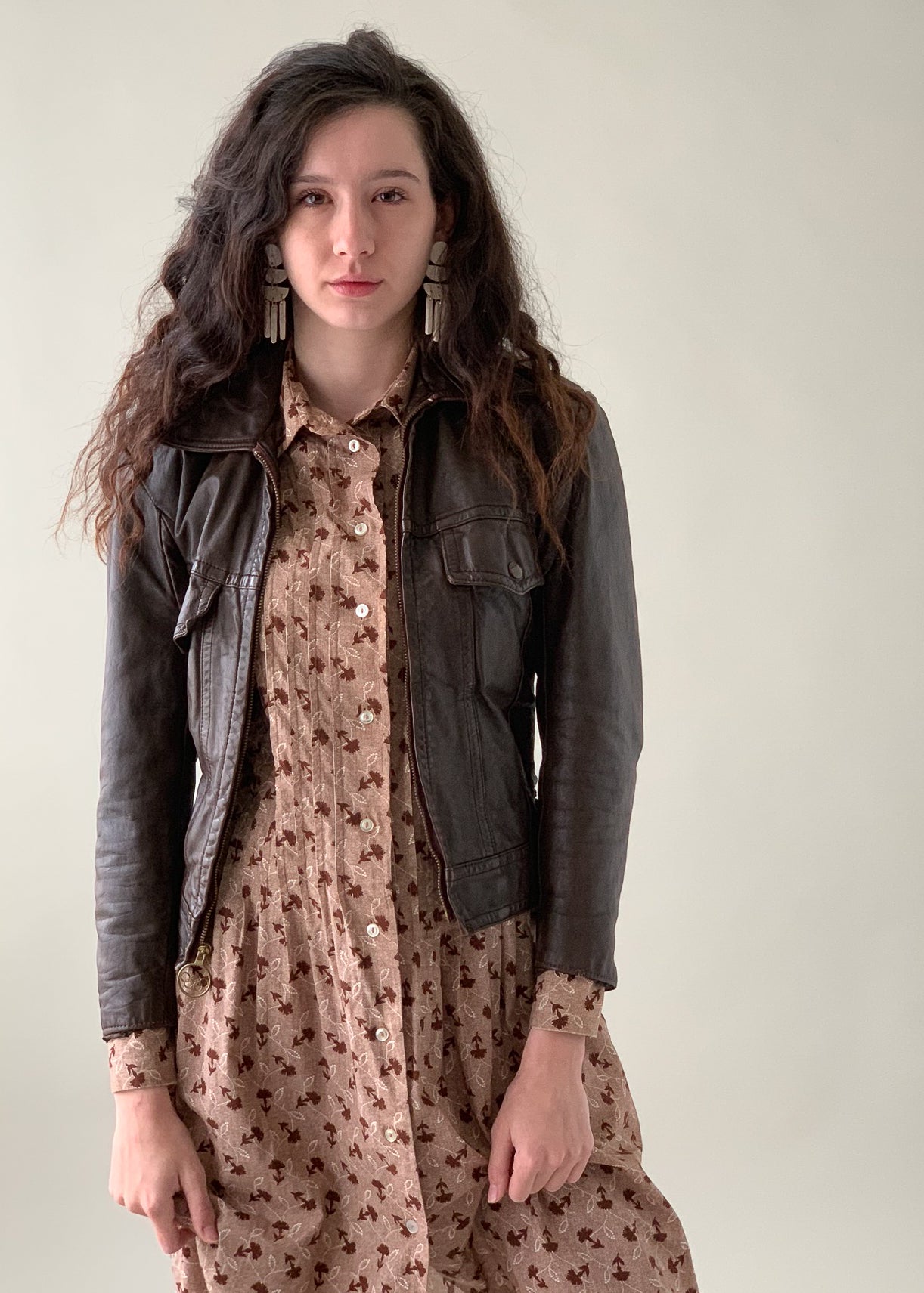 Vintage 1970s Harley Davidson Leather Lace Up Biker Jacket