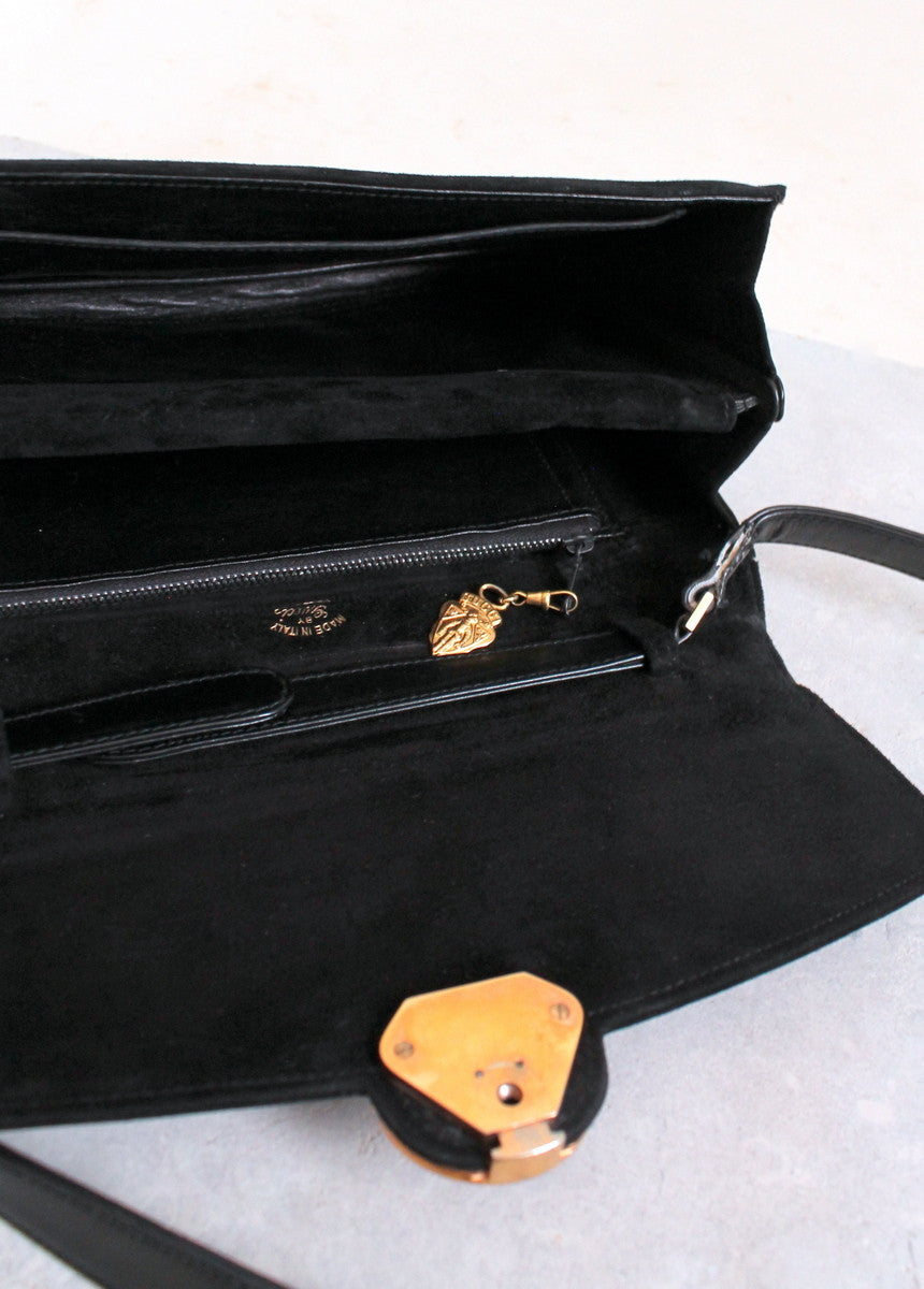 vintage 1980s black suede bag Braccialini / Baroque slouchy shoulder p –  Retro Trend Vintage