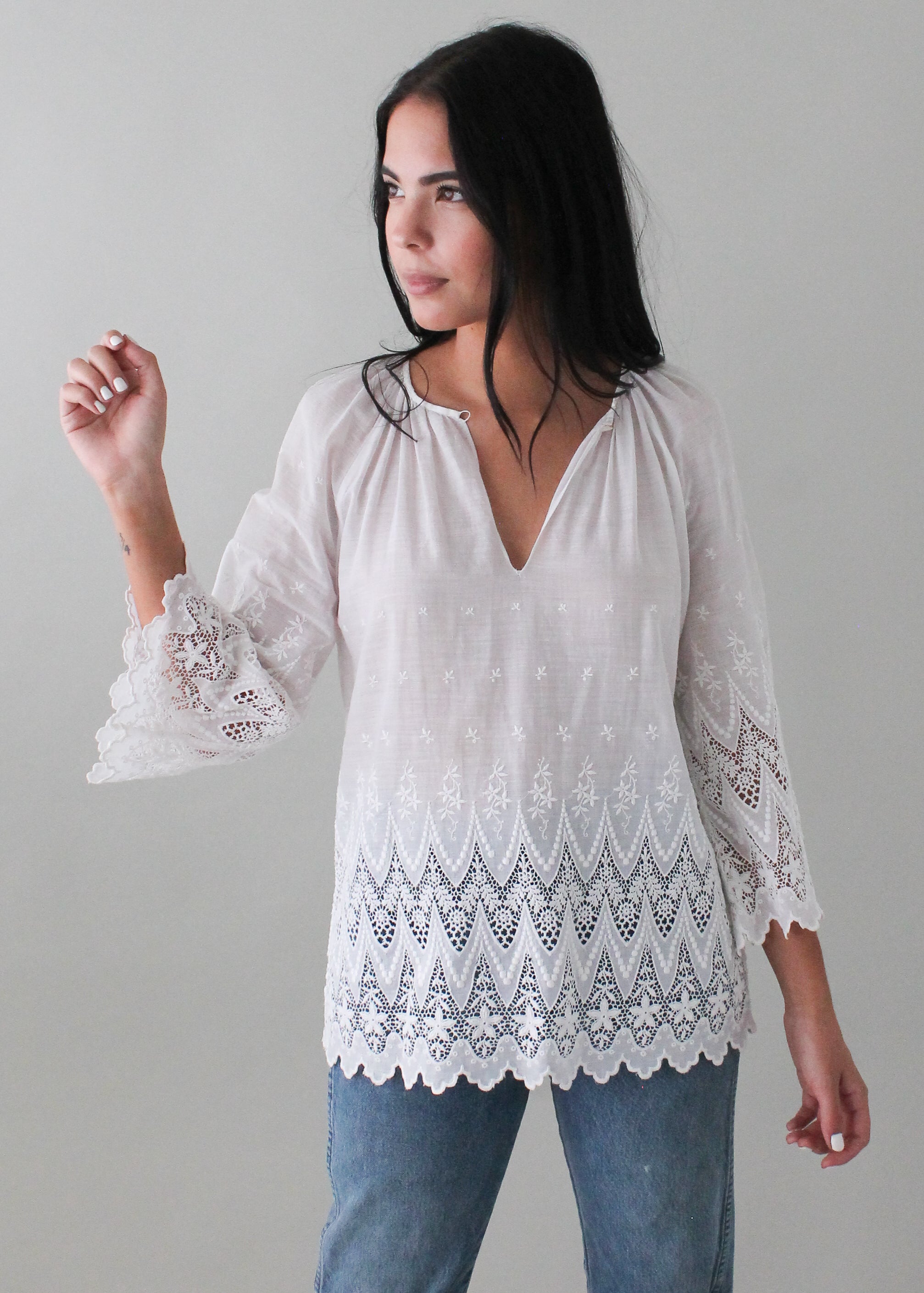 Vintage Edwardian Cotton Tunic Top