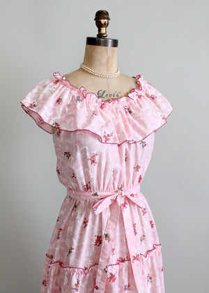 Vintage 1970s floral prairie dress