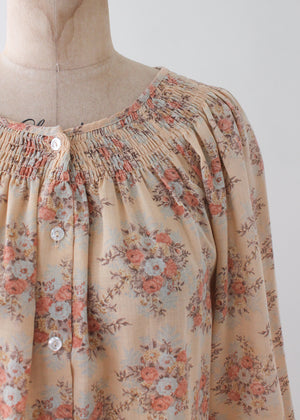 Vintage 1970s Floral Gauze Shirt