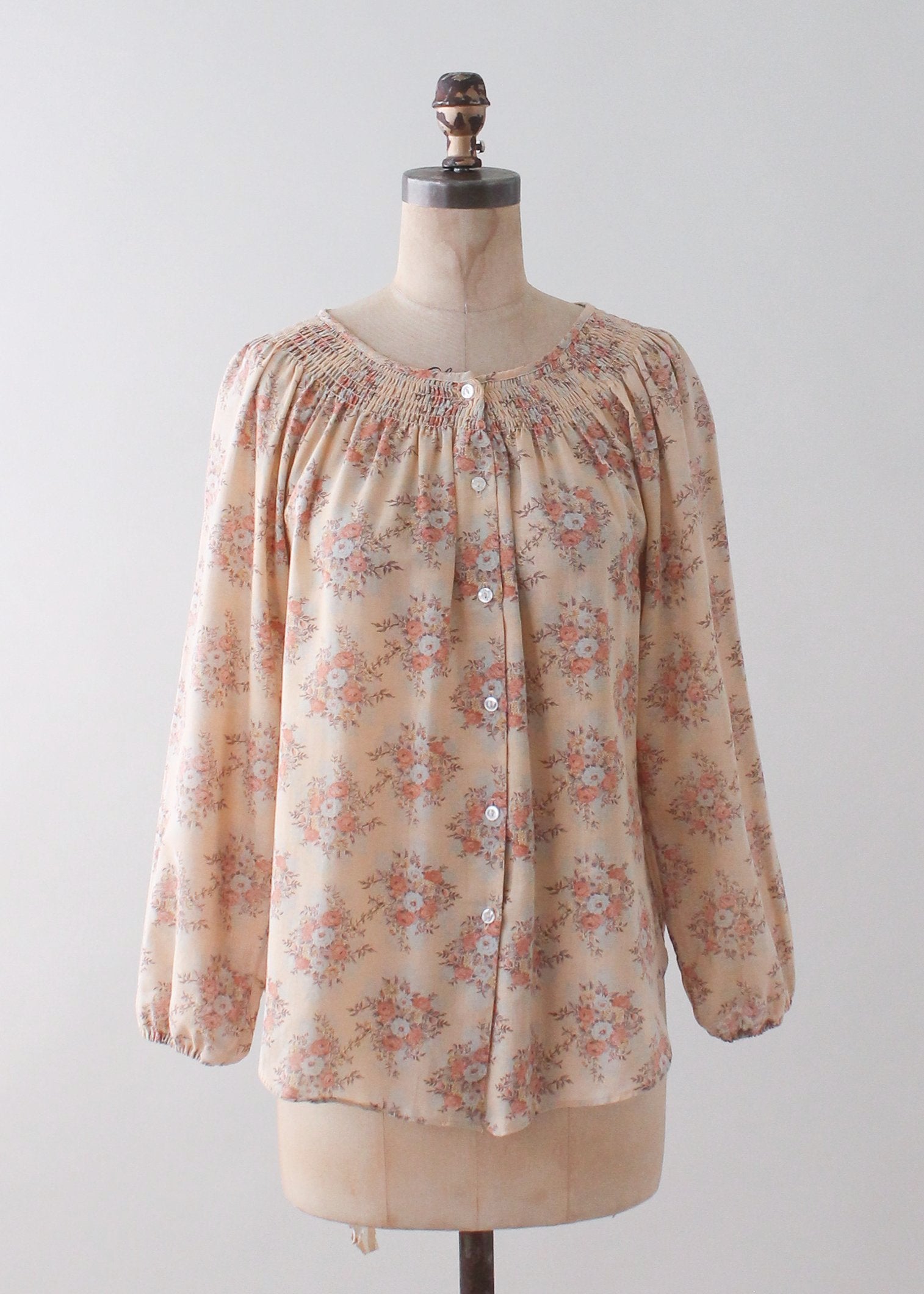 Vintage 1970s Floral Gauze Shirt