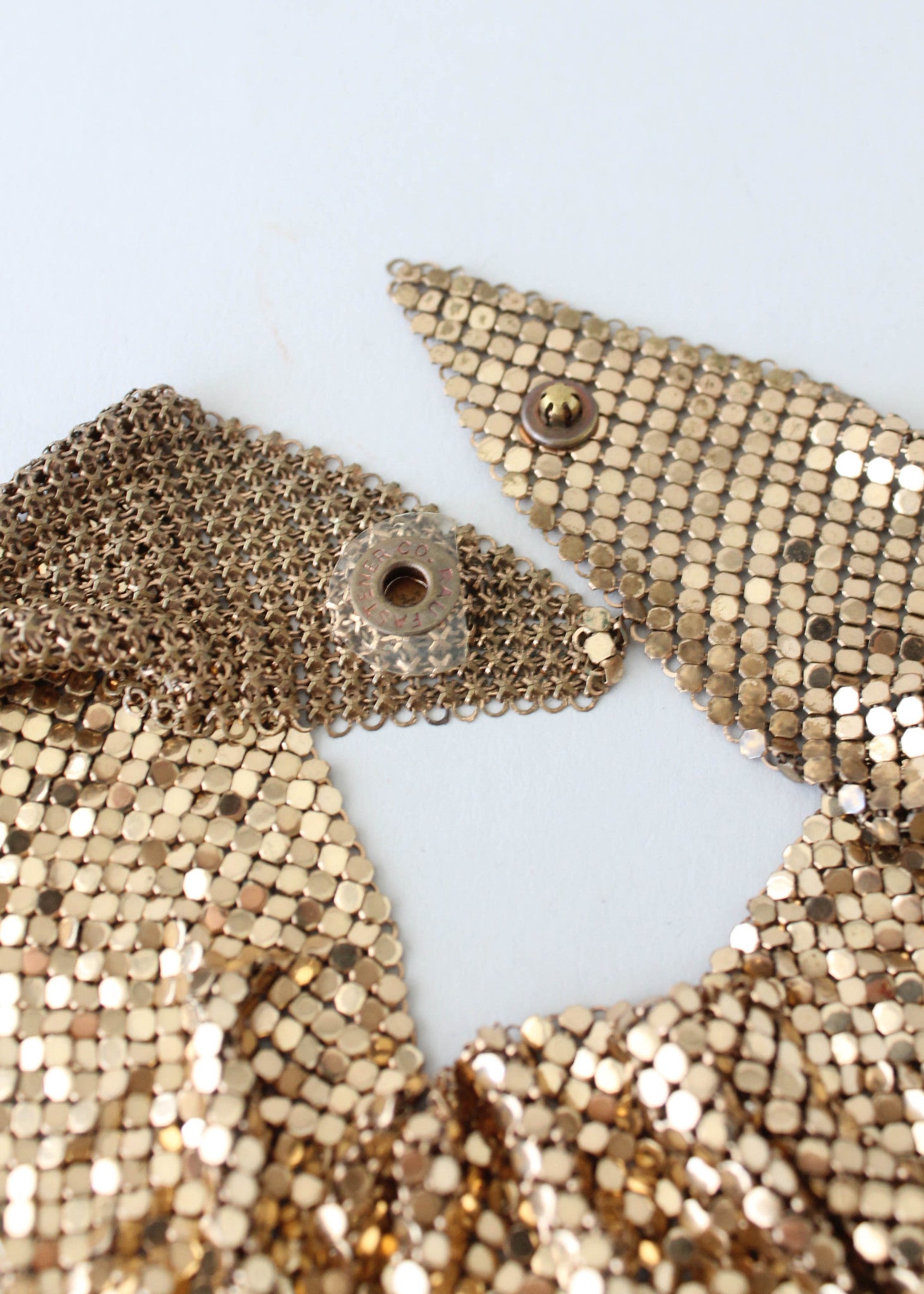 Vintage 1970s Gold Mesh Bib Necklace