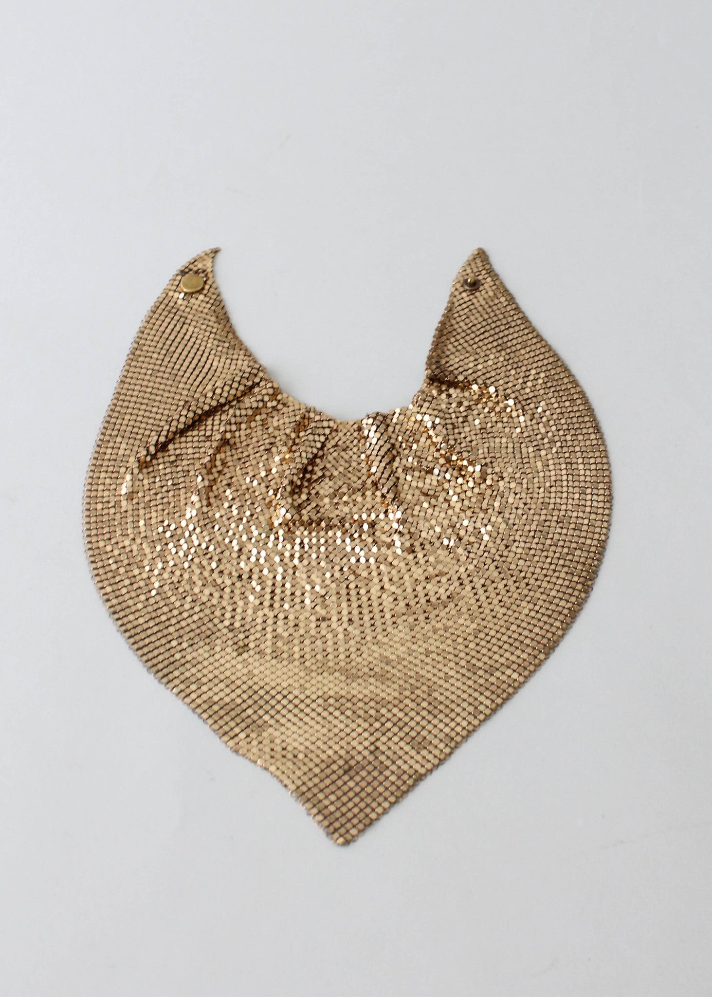 Vintage 1970s Gold Mesh Bib Necklace