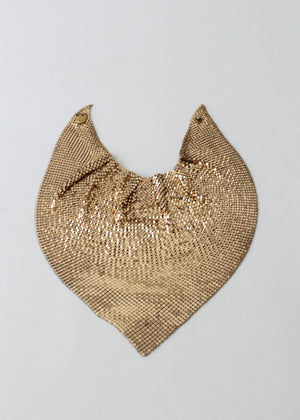 Vintage 1970s Gold Mesh Bib Necklace