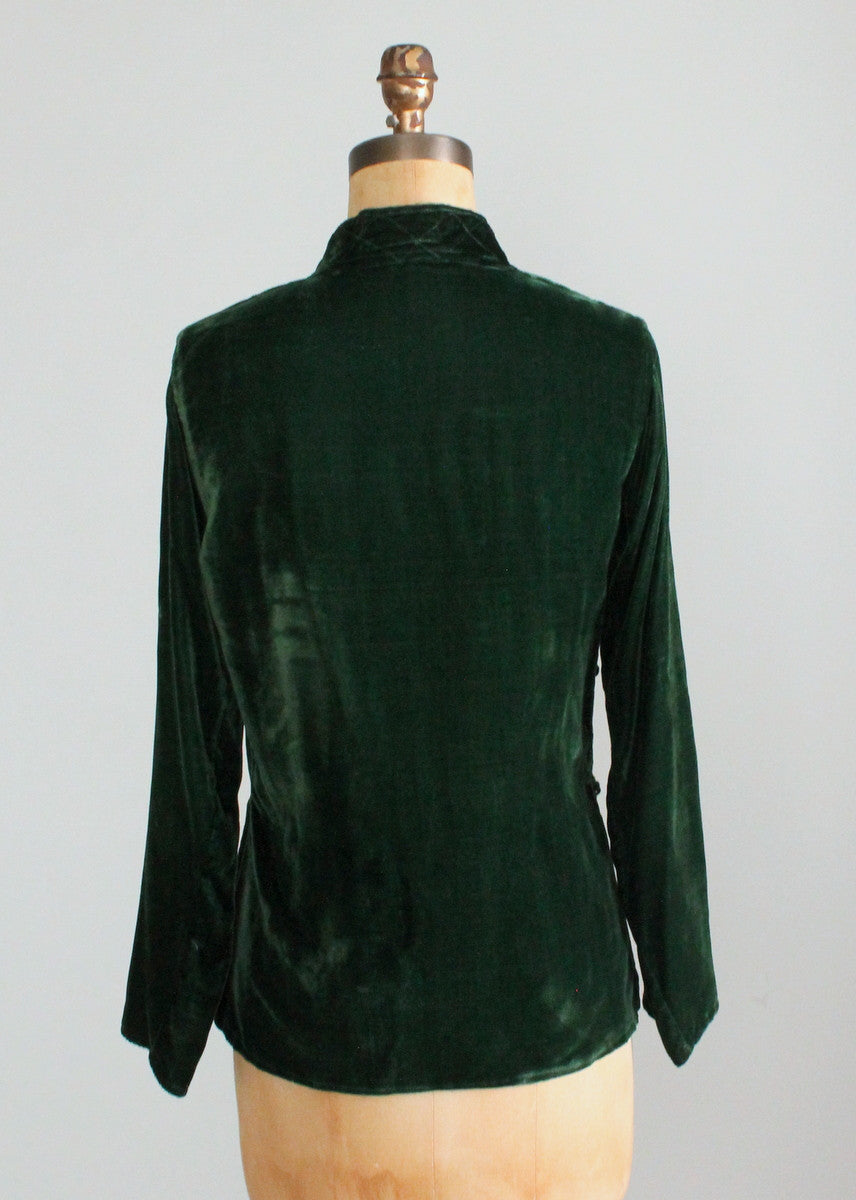 Vintage 1960s Green Velvet Nepalese Shirt