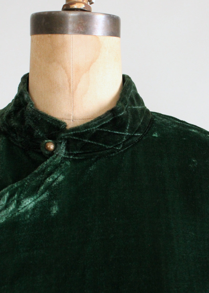 Vintage 1960s Green Velvet Nepalese Shirt
