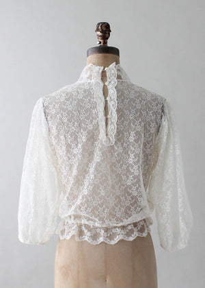 Vintage 1970s Lace and Ruffles Blouse