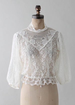 Vintage 1970s Lace and Ruffles Blouse