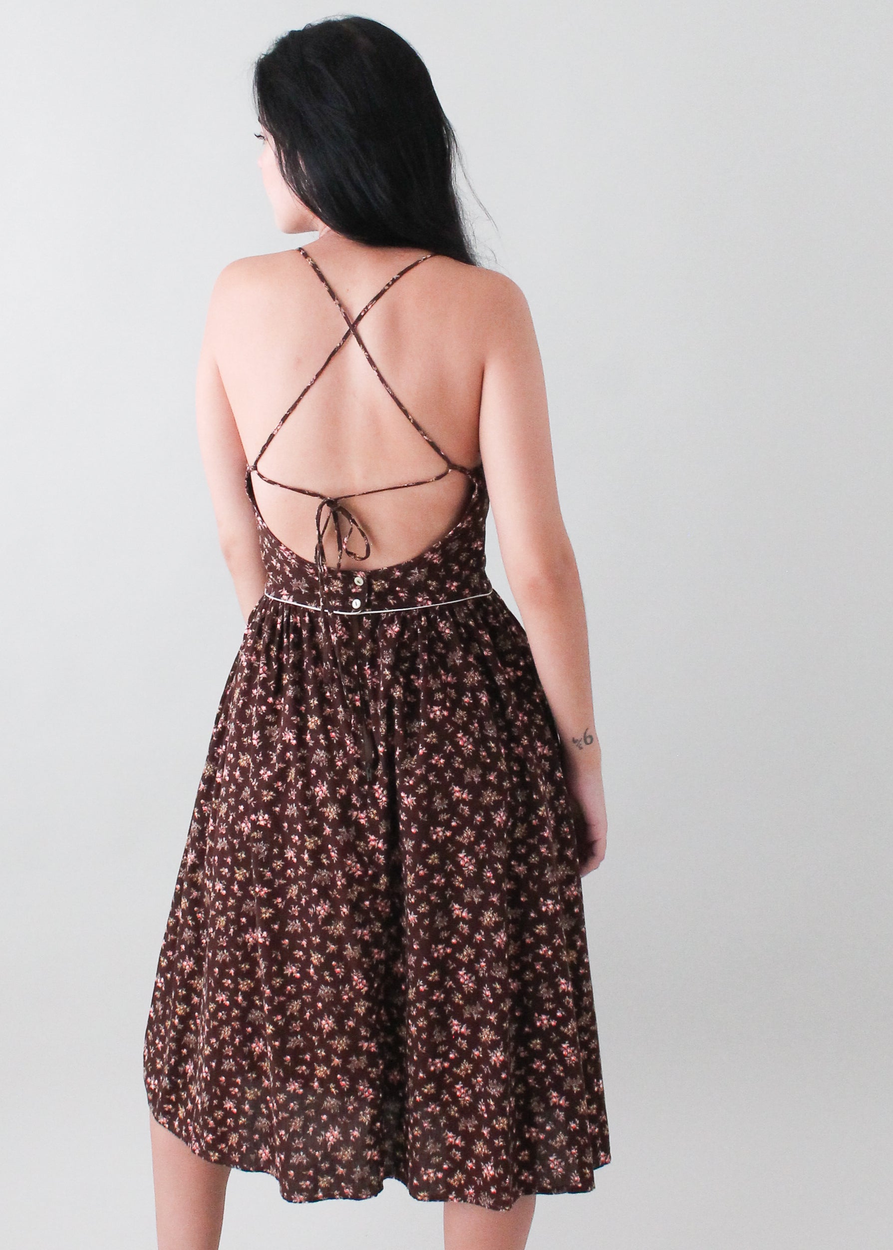 Vintage 1970s Open Back Sundress