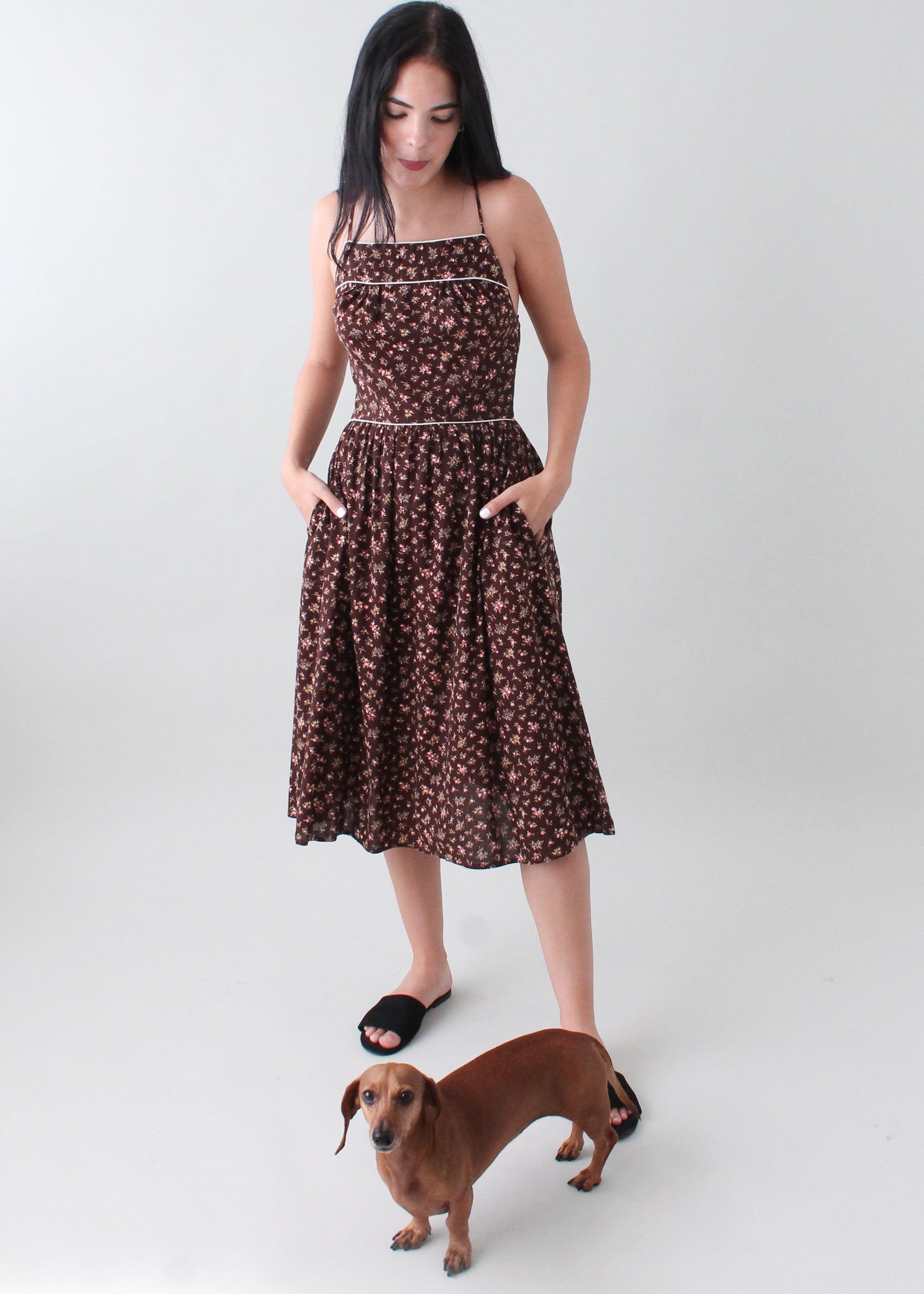 Vintage 1970s Open Back Sundress
