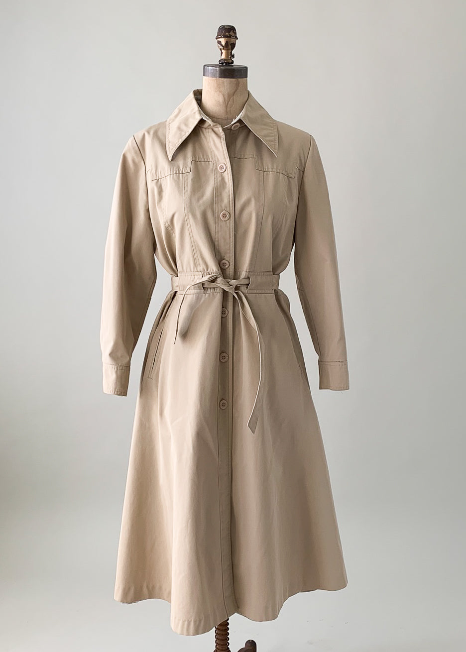 Vintage 1970s City Tan Rain Coat