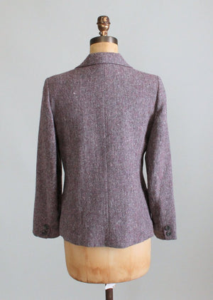 Vintage 1970s Hourihan Purple Irish Tweed Blazer