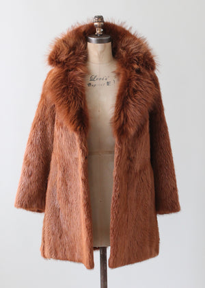 Vintage 1970s Red Fox Fur Coat