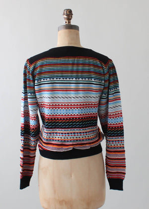 Vintage 1970s Sparkle Striped Sweater