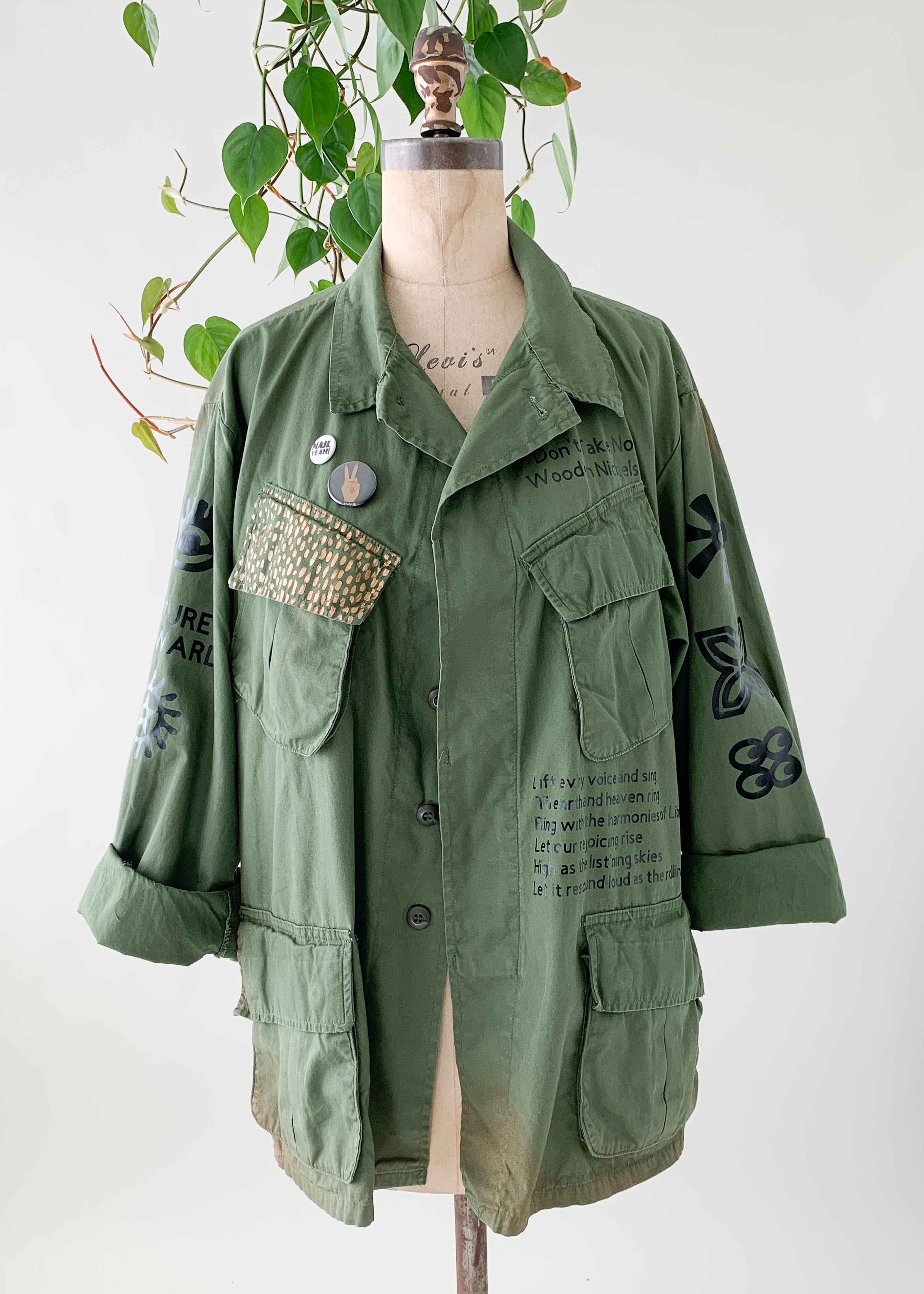 Artist Adapted Protest Army Jacket
