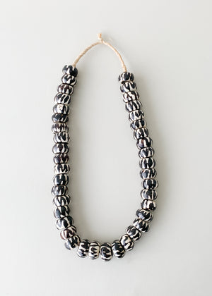 Black and White African Bead Necklace