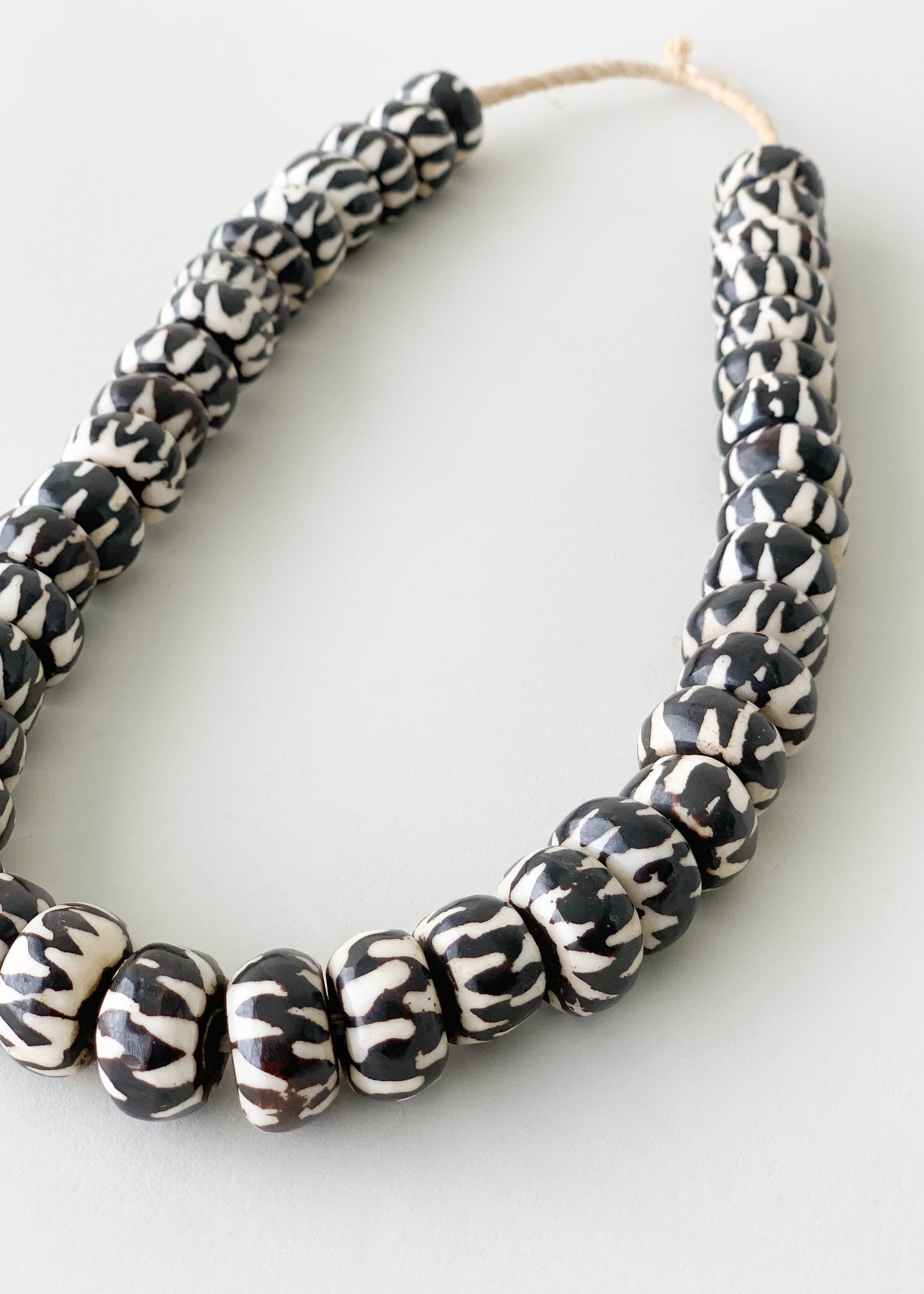 Black and White African Bead Necklace
