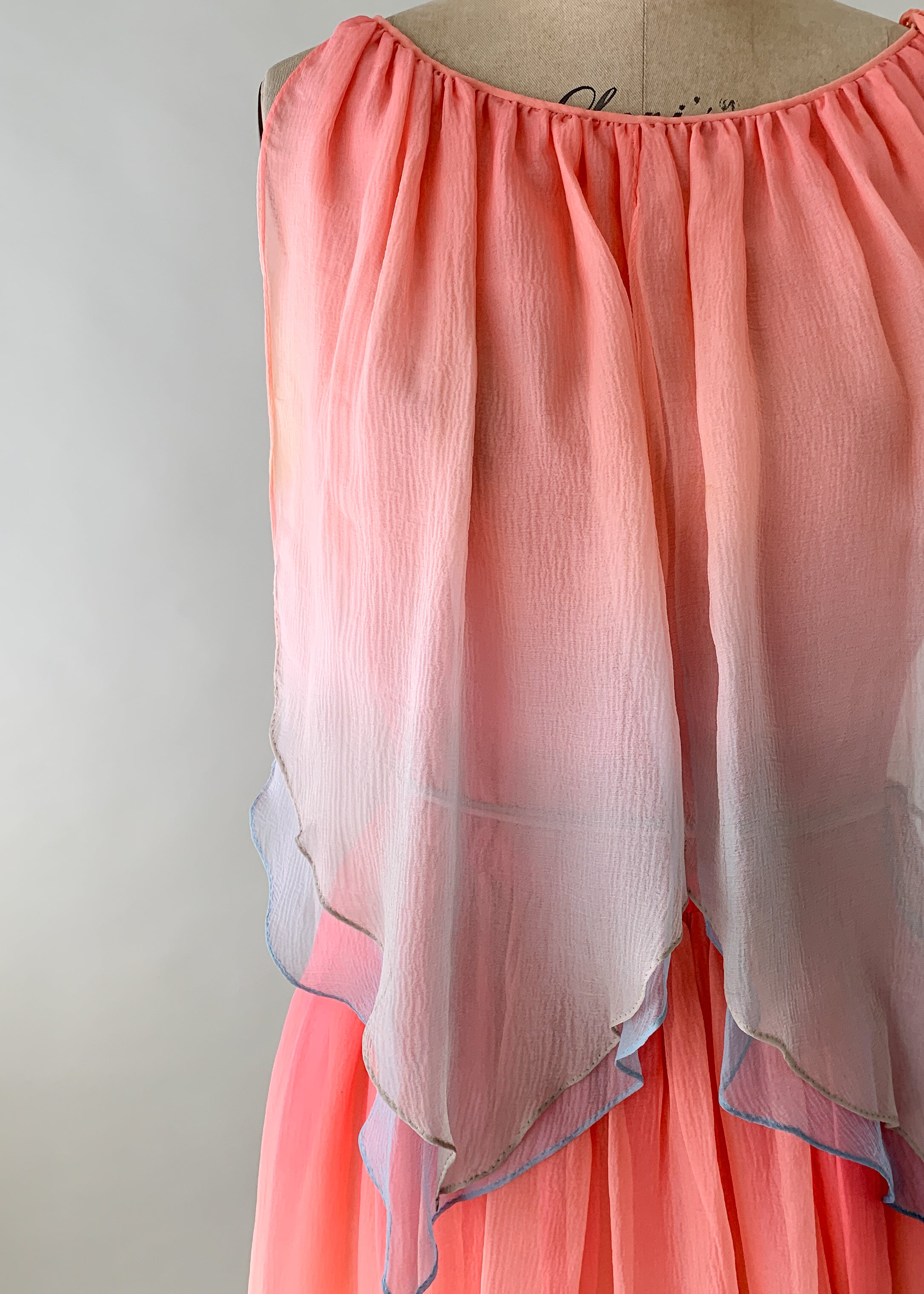 Vintage 1970s Bill Blass Silk Chiffon Dress
