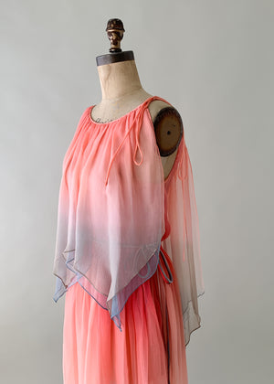 Vintage 1970s Bill Blass Silk Chiffon Dress