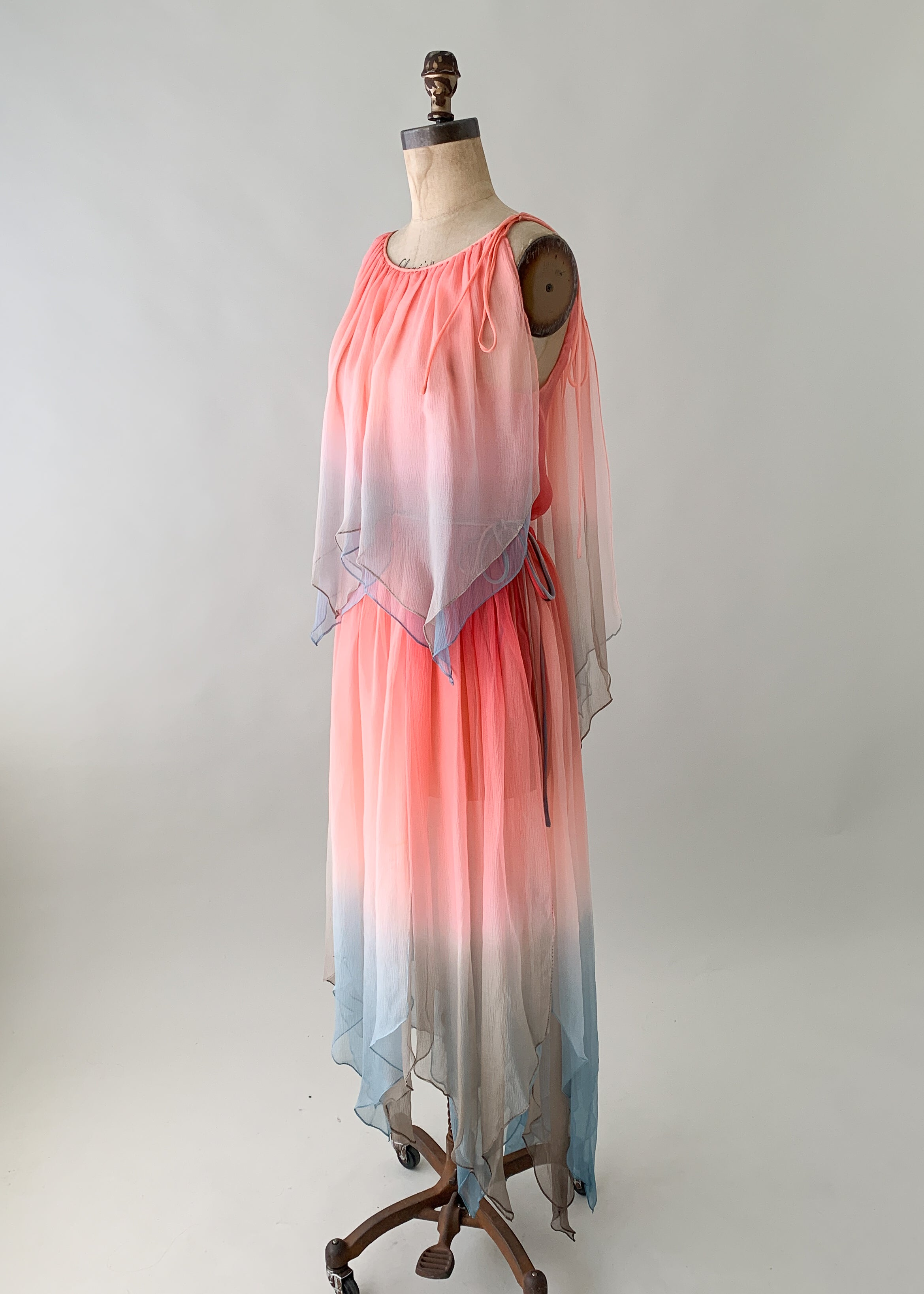 Vintage 1970s Bill Blass Silk Chiffon Dress