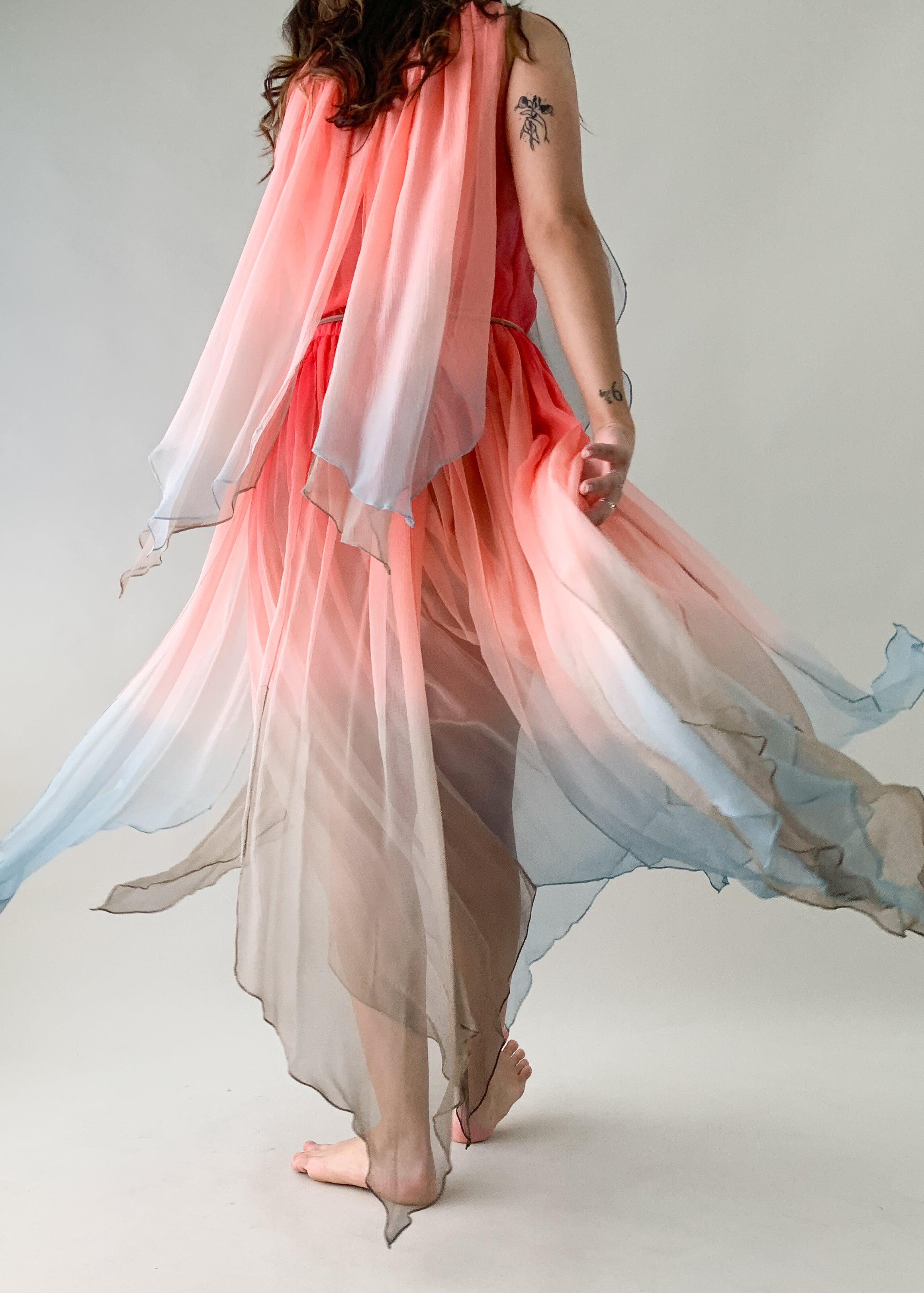 Vintage 1970s Bill Blass Silk Chiffon Dress