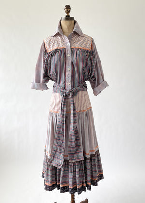 Vintage Early 1980s Koos Patchwork Dress Set