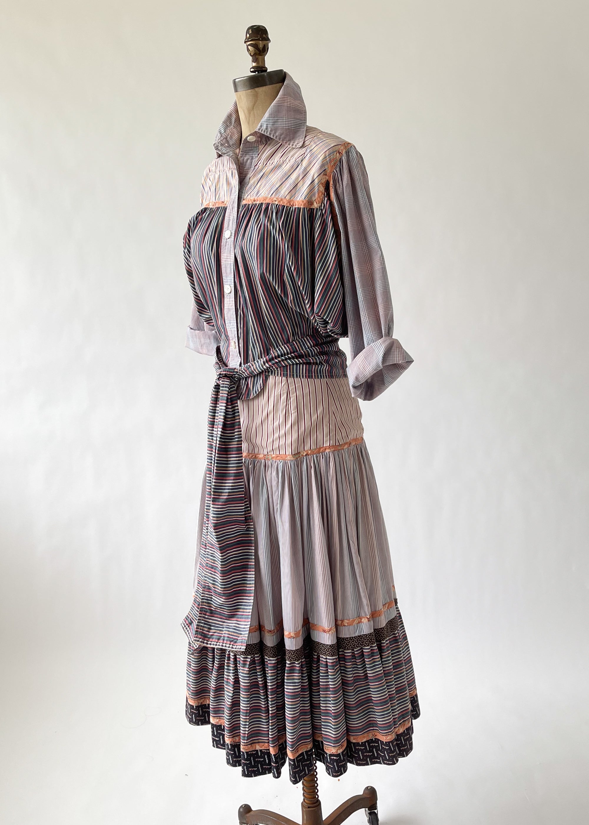 Vintage Early 1980s Koos Patchwork Dress Set