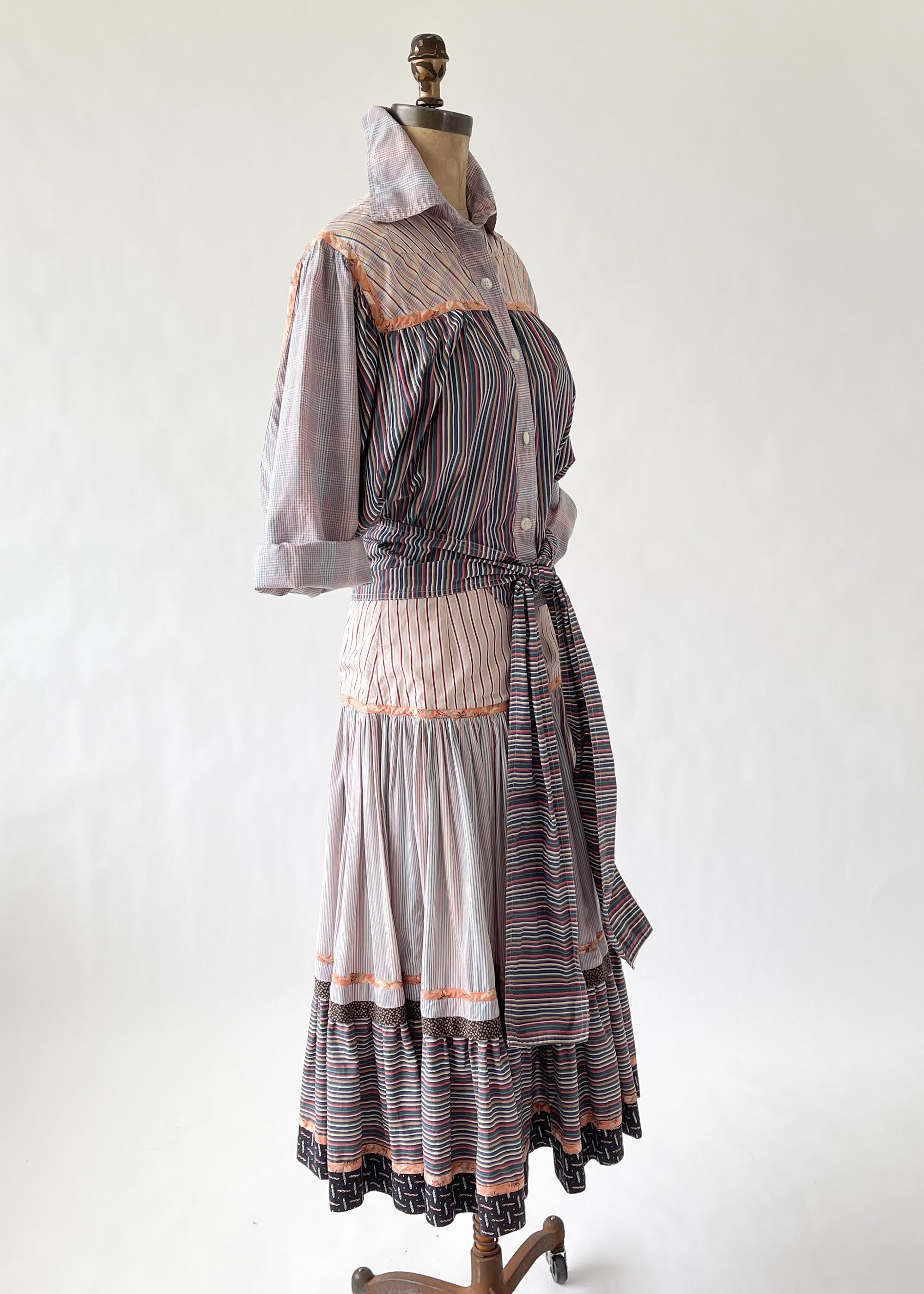 Vintage Early 1980s Koos Patchwork Dress Set Raleigh Vintage