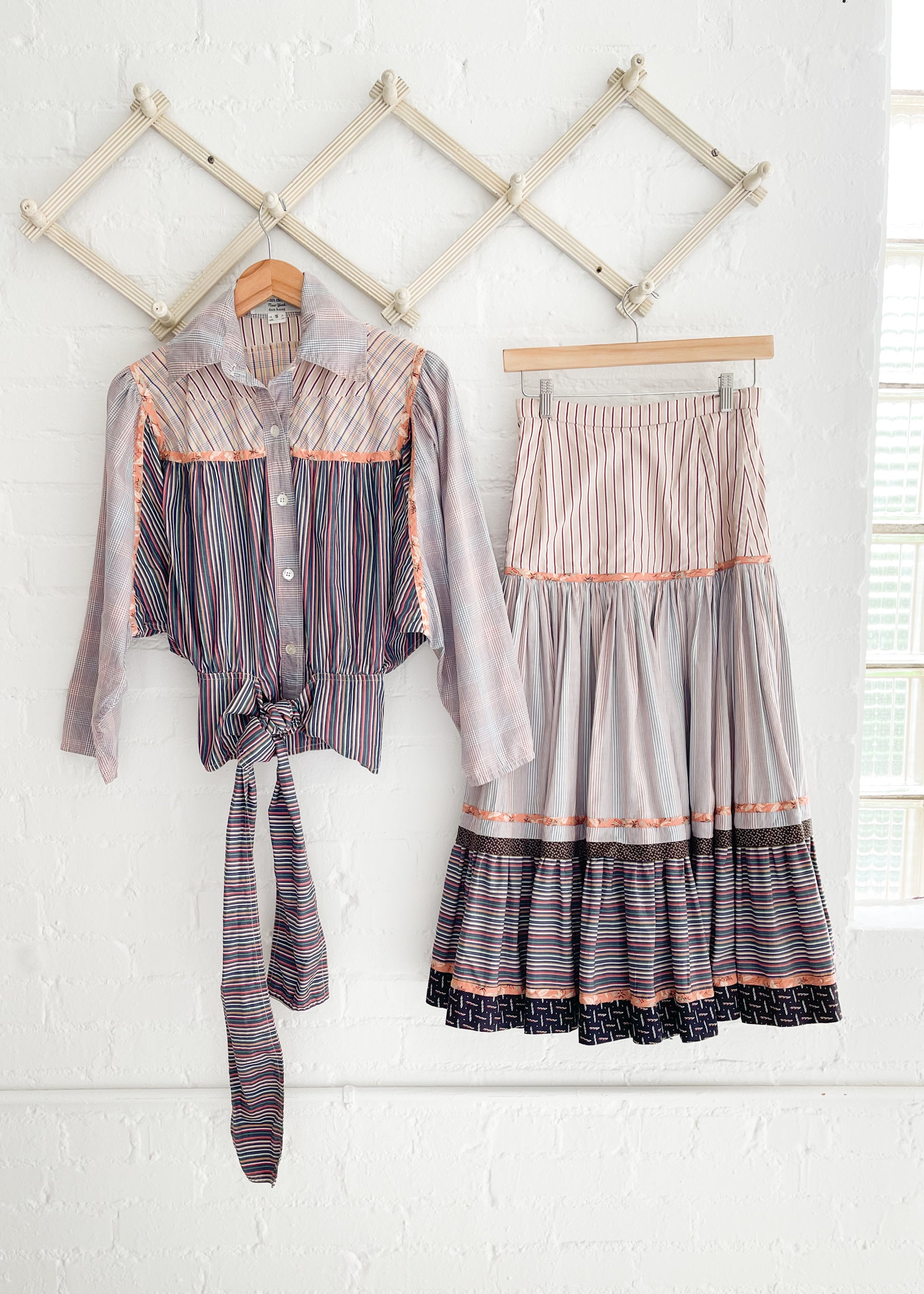 Vintage Early 1980s Koos Patchwork Dress Set