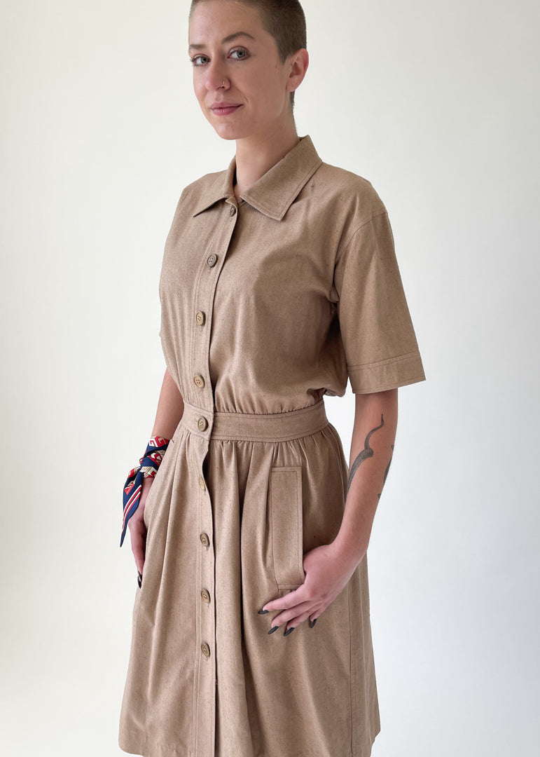 Vintage 1980s Yves Saint Laurent Linen Dress