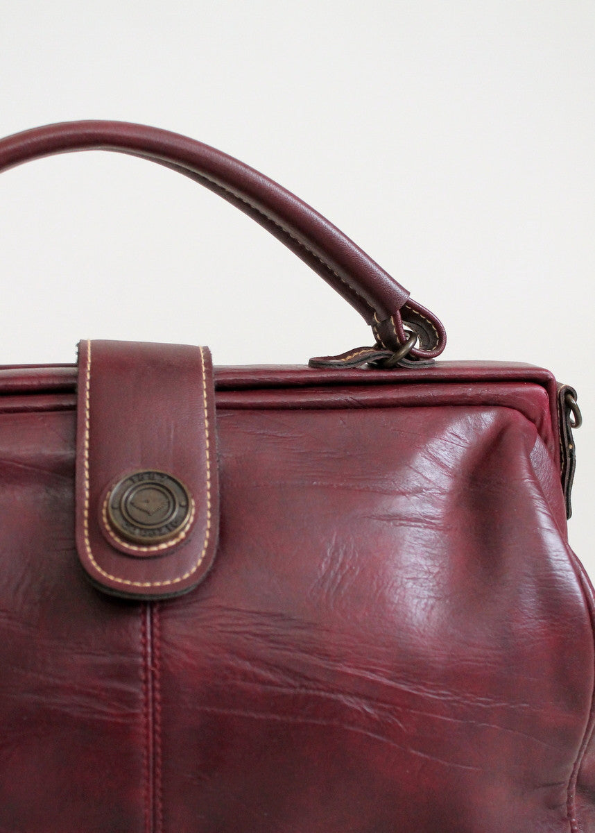 Vintage 1980s Capezio Burgundy Vegan Doctor Bag