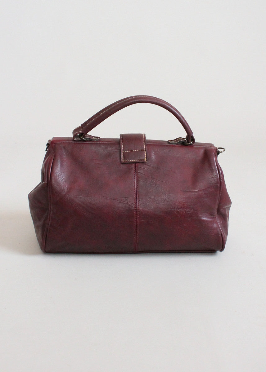 Vintage 1980s Capezio Burgundy Vegan Doctor Bag