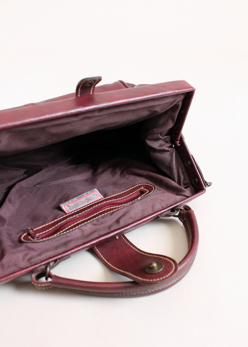 Vintage 1980s Capezio Burgundy Vegan Doctor Bag
