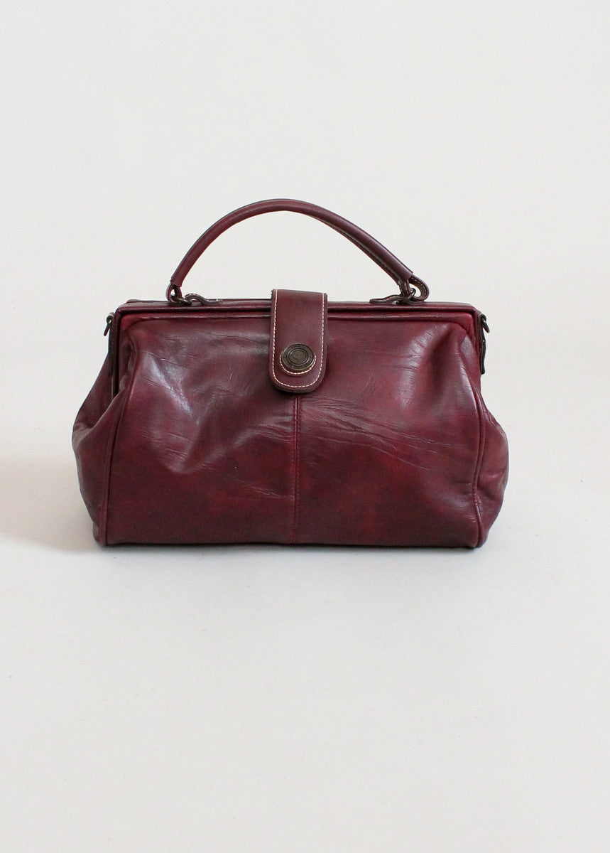 Vintage 1980s Capezio Burgundy Vegan Doctor Bag