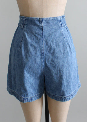 Vintage 1980s High Waist Jean Shorts