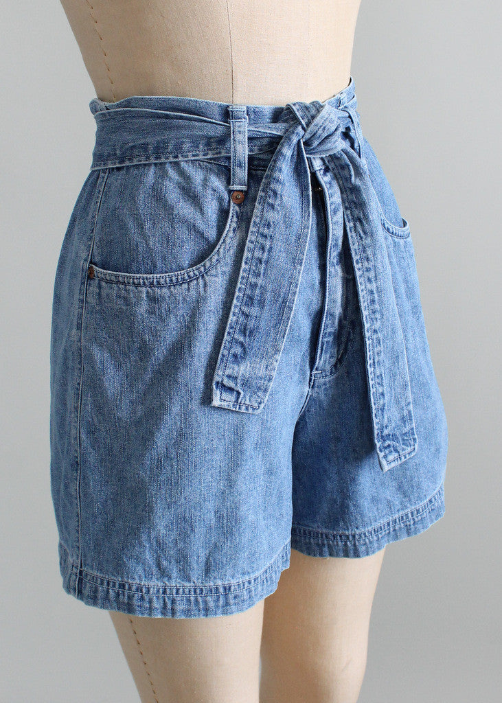 Vintage 1980s High Waist Jean Shorts