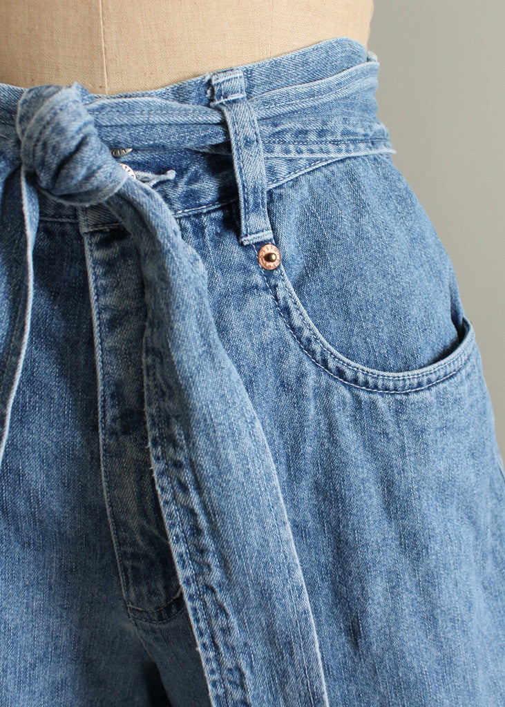 Vintage 1980s High Waist Jean Shorts