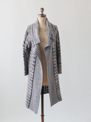 Vintage 1980s Missoni Neutral Knit Duster Cardigan Coat