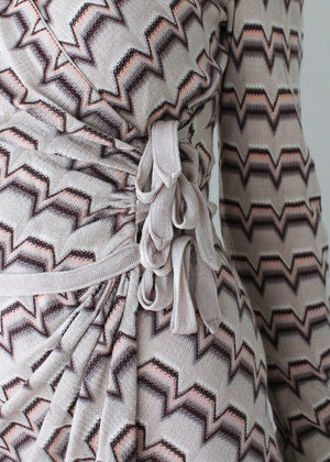 Vintage 1980s Missoni Knit Wrap Dress