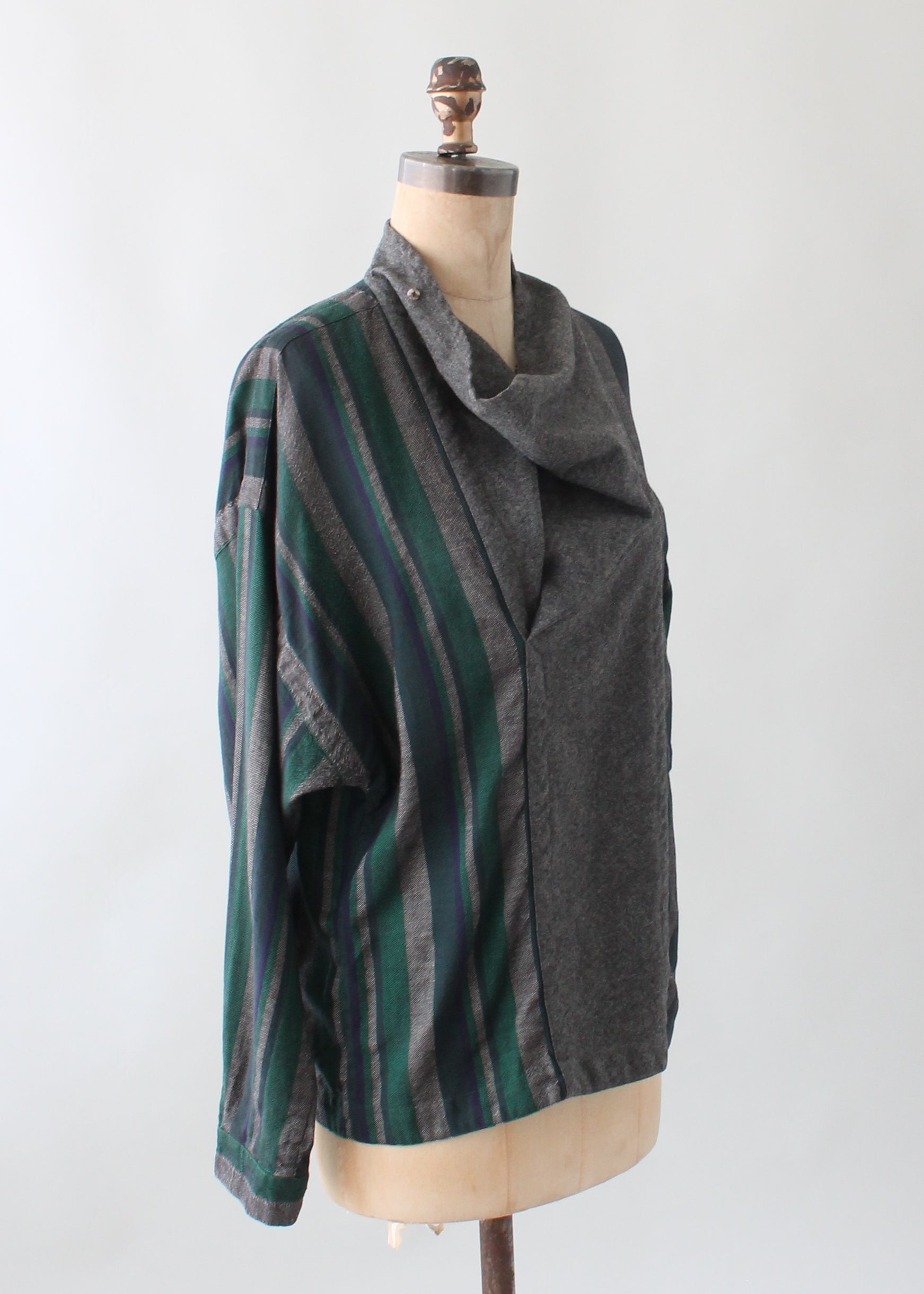 Vintage 1980s Versace Striped Winter Top