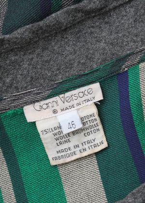 Vintage 1980s Versace Striped Winter Top