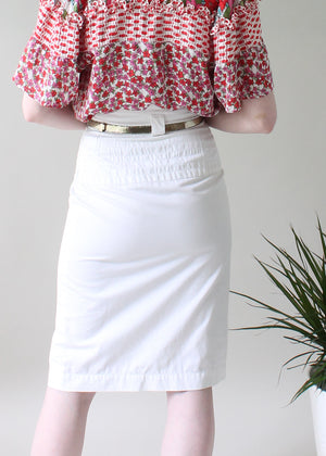 Vintage 1980s YSL White Skirt