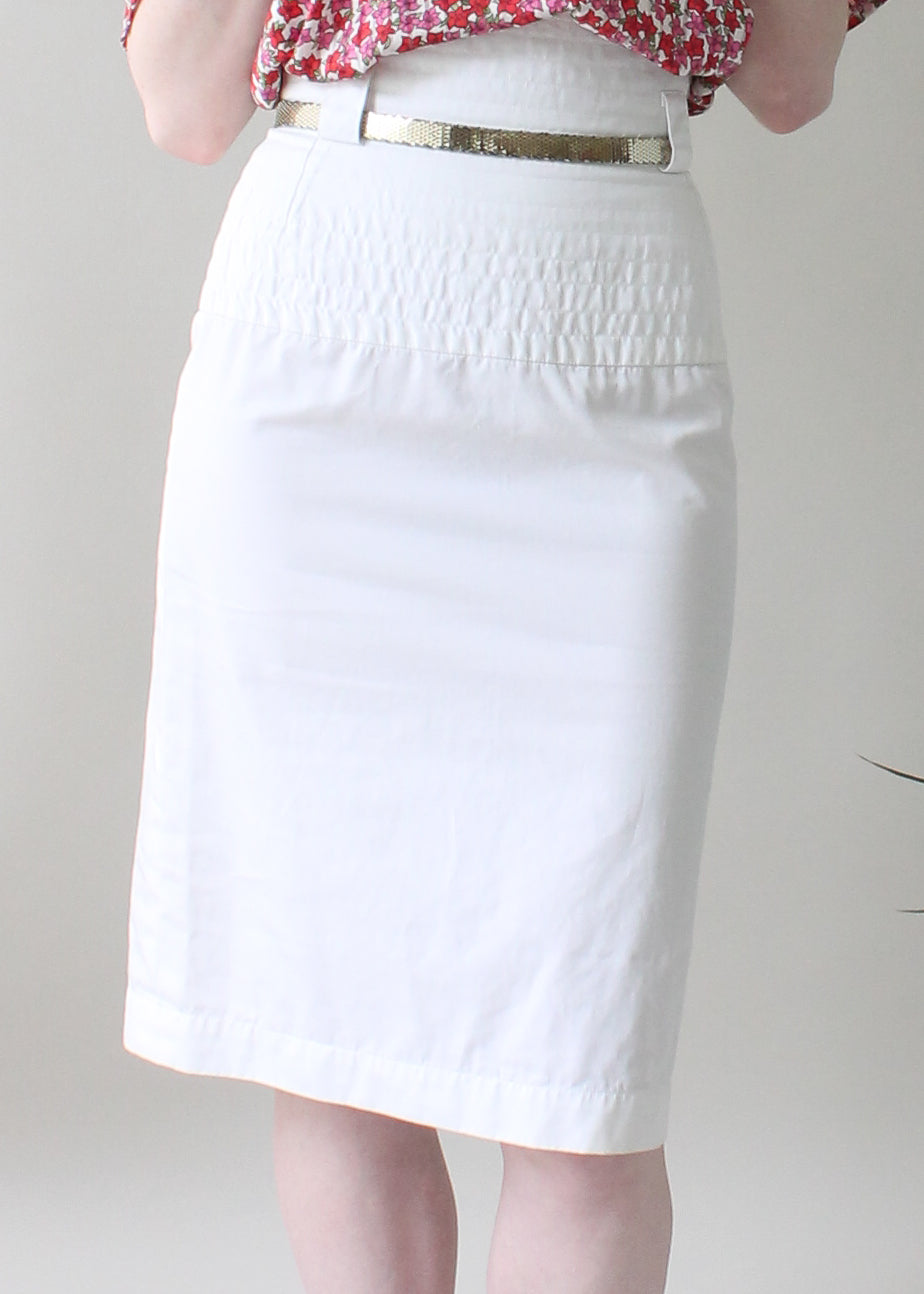 Vintage 1980s YSL White Skirt - Raleigh Vintage