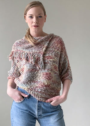 Vintage 1980s Fringe Knit Sweater