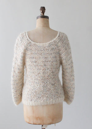 Vintage 1980s Handknit Mohair Sweater