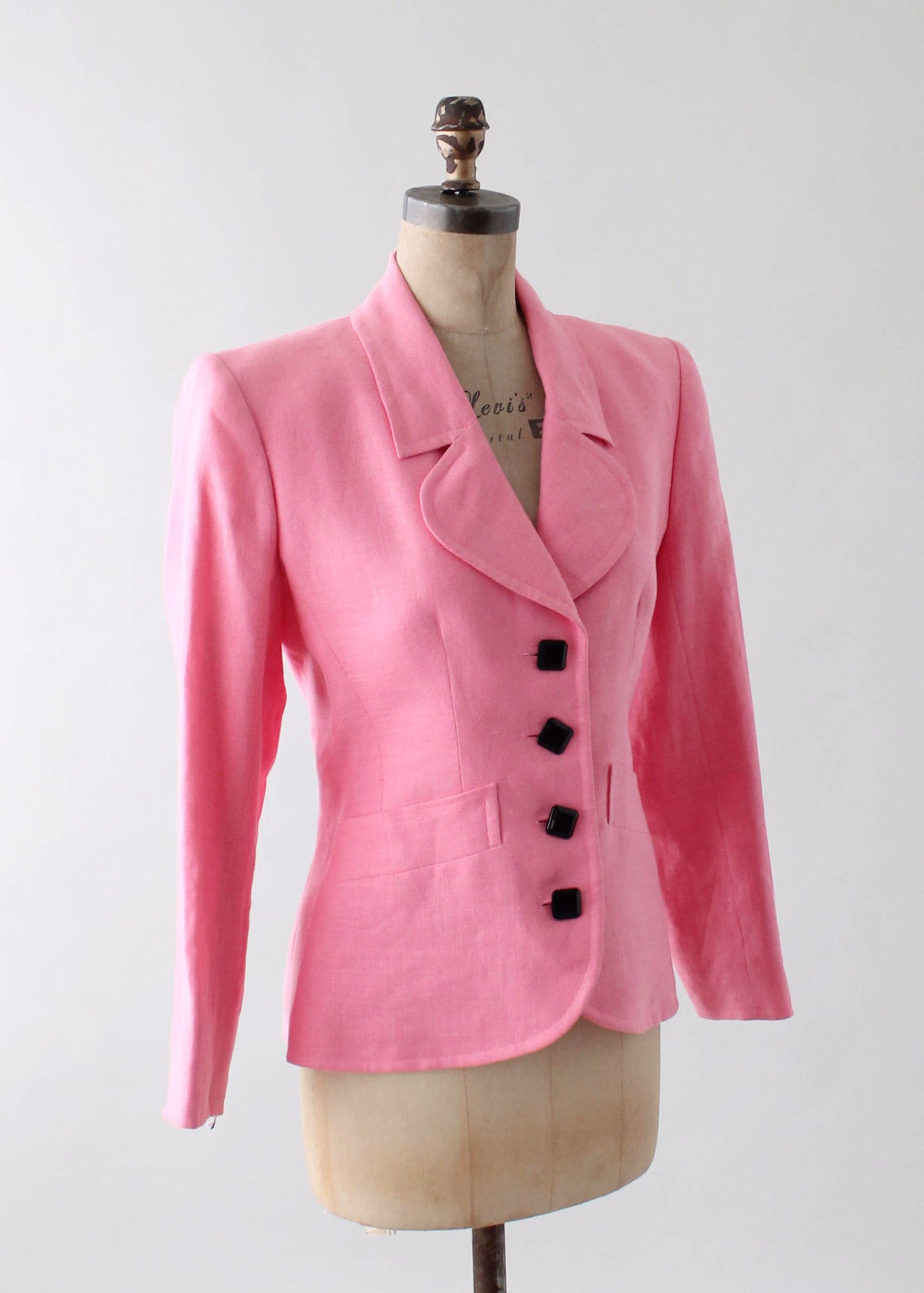 Yves Saint Laurent ヴィンテージ　ピンク テーラードジャケット Vintage 1980s Yves Saint Laurent Pink Linen Jacket - Raleigh
